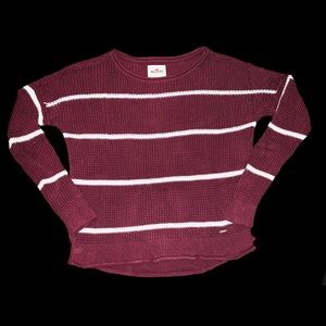 Stripped burgundy Hollister sweater